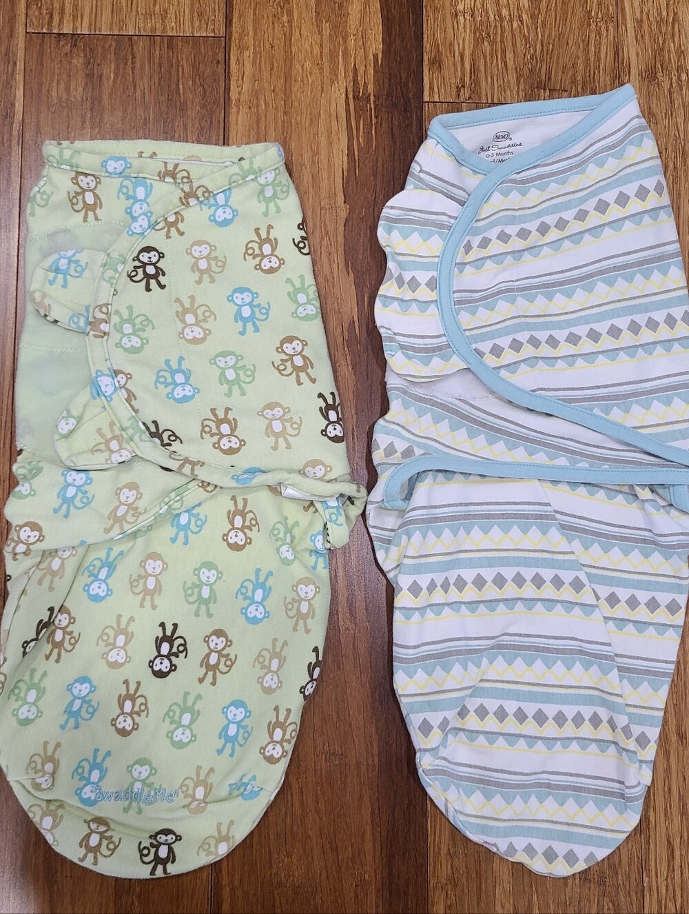 Bundle of 2 Baby Boy Swaddle Sleepers (SwaddleMe & NoJo) - Size S/M (0-3 Months)